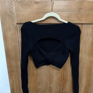 Urban Outfitters Black Ribbed Sweater Top